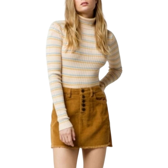 Indigo Rein Midrise Brown Corduroy Mini Skirt - Picture 1 of 12